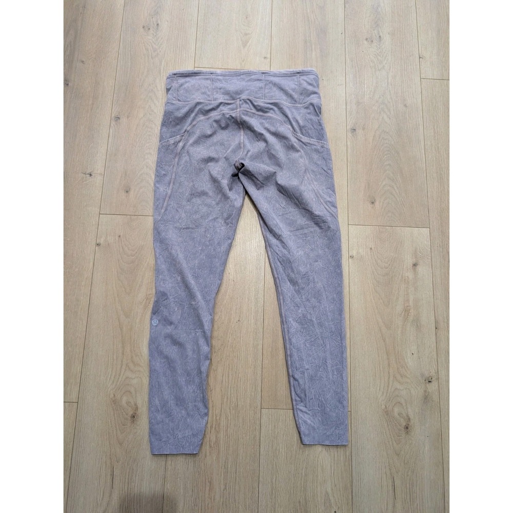 Lululemon Fast Free High Rise Tight 25" *Ice Dye Ice Wash‎ Asphalt Grey Sz 10